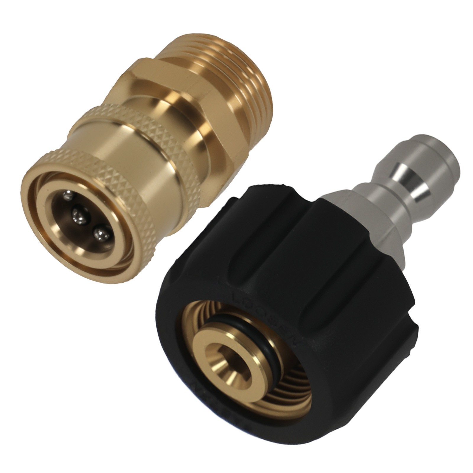 2x M22-14mm Female to 1/4″ Quick Connect Male Pressure Washer Fitting 5000PSI