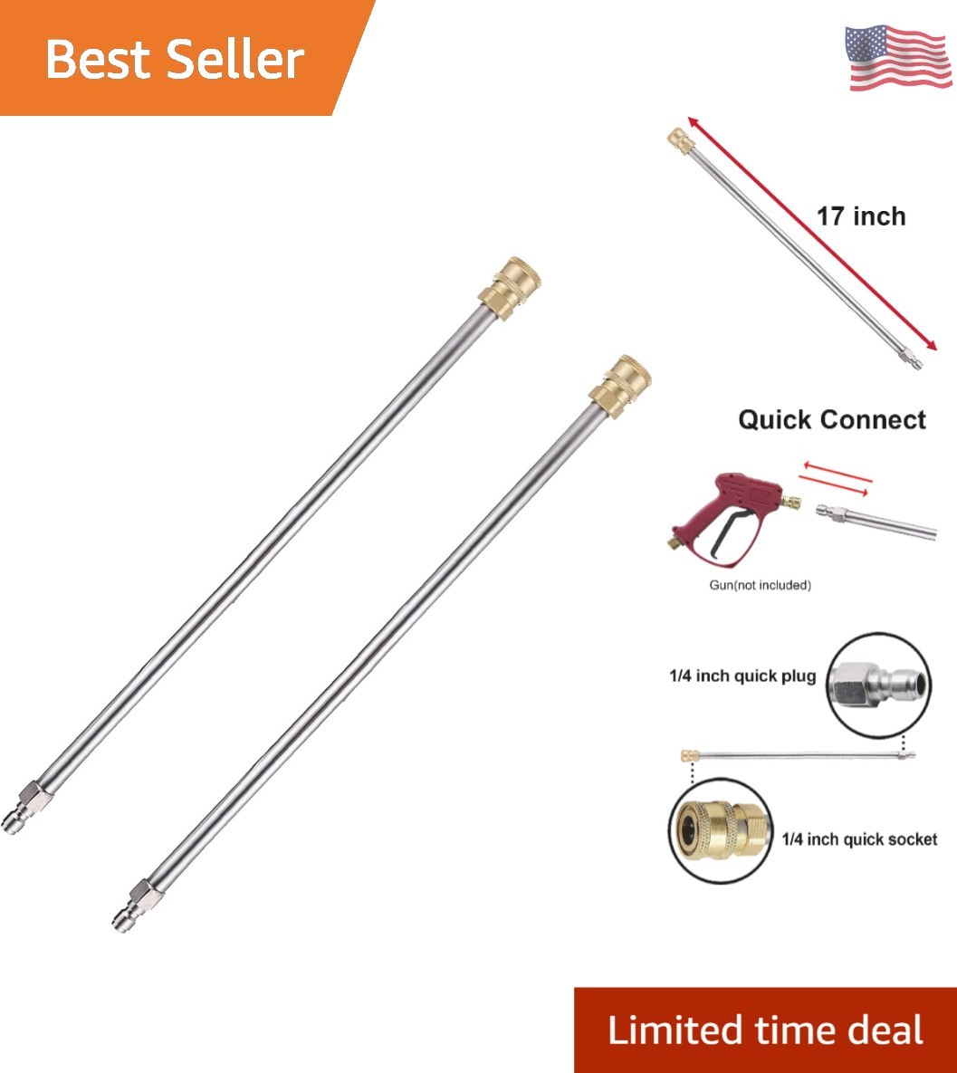 Pressure Washer Extension Wand, 17 Inch Stainless Steel 1/4 Inch Quick Connec…