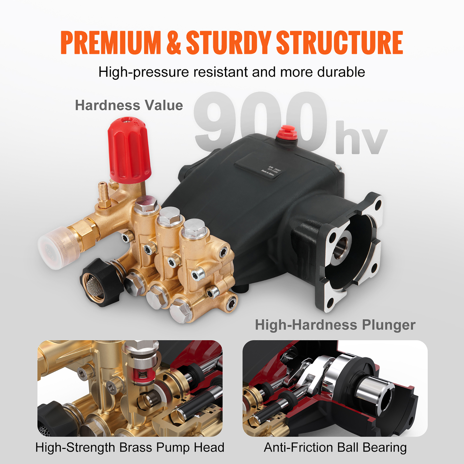 Pressure Washer Pump Power Washer Pump 3/4″ Horizontal 3700 PSI 2.5 GPM