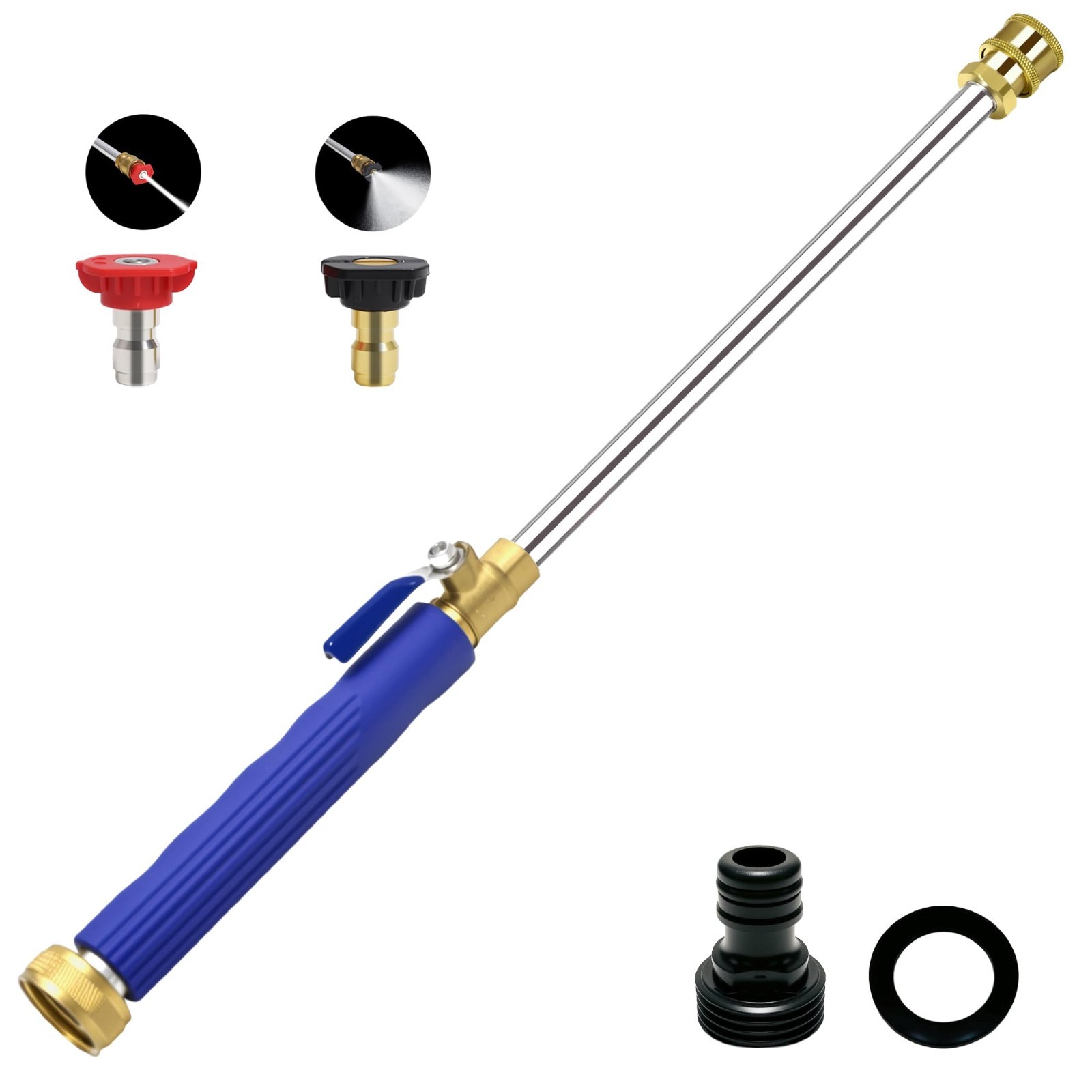 High Pressure Jet Nozzle Power Washer Wand 17″ 2-in-1 for Garden Hose, Quick Con