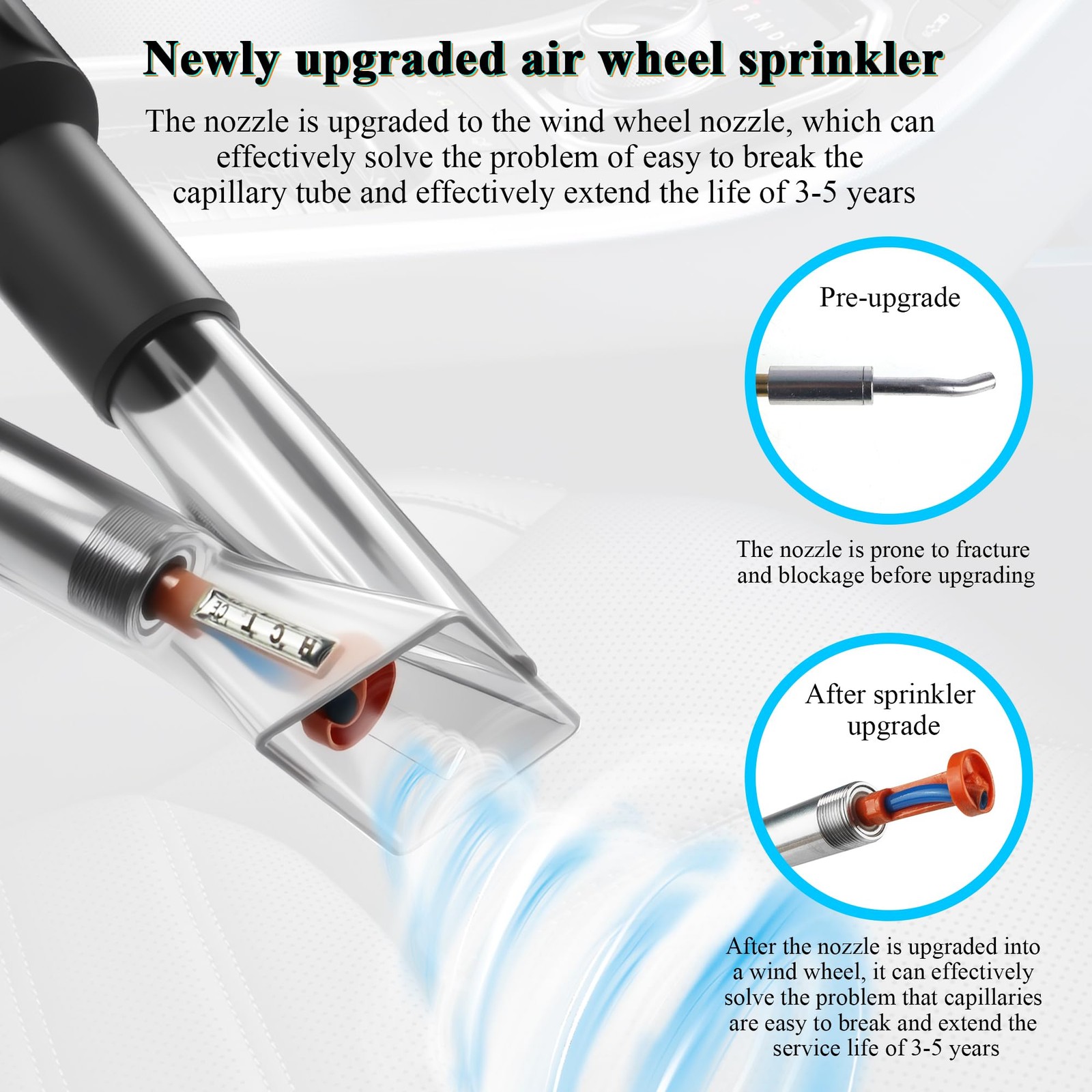 2-in-1 Car Detailing Air Blow Gun & Vacuum with Adjustable Nozzle for Cleaning