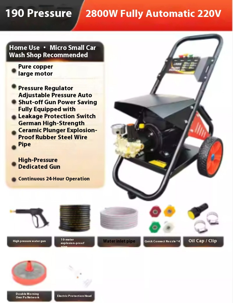 High-pressure Cleaner 2.2 KW Electric Power Suitable for Repair Shops