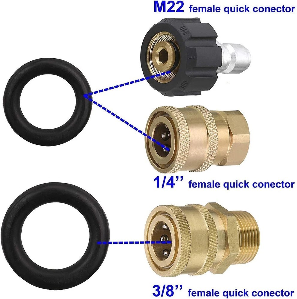50 Pack Power Pressure Washer O-Rings for 1/4”, 3/8”, M22 Quick Connect Coupler,