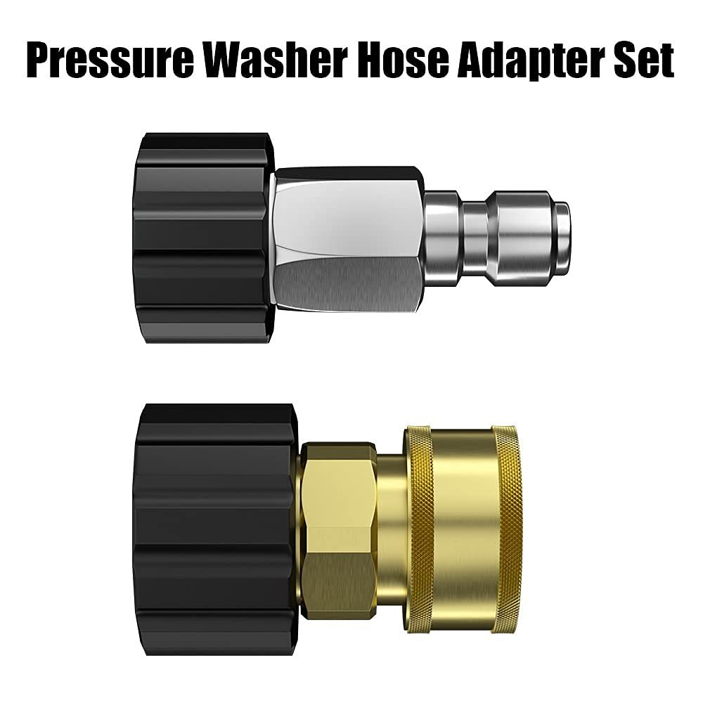 Pressure Washer Adapter Set Quick Connect Kitm22 14mm X 3/8″ Male Plug Female So
