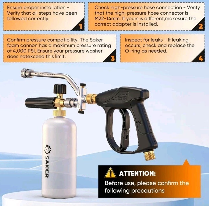 Complete Foam Cannon Accessory Set for Pressure Washers with Adapters Included