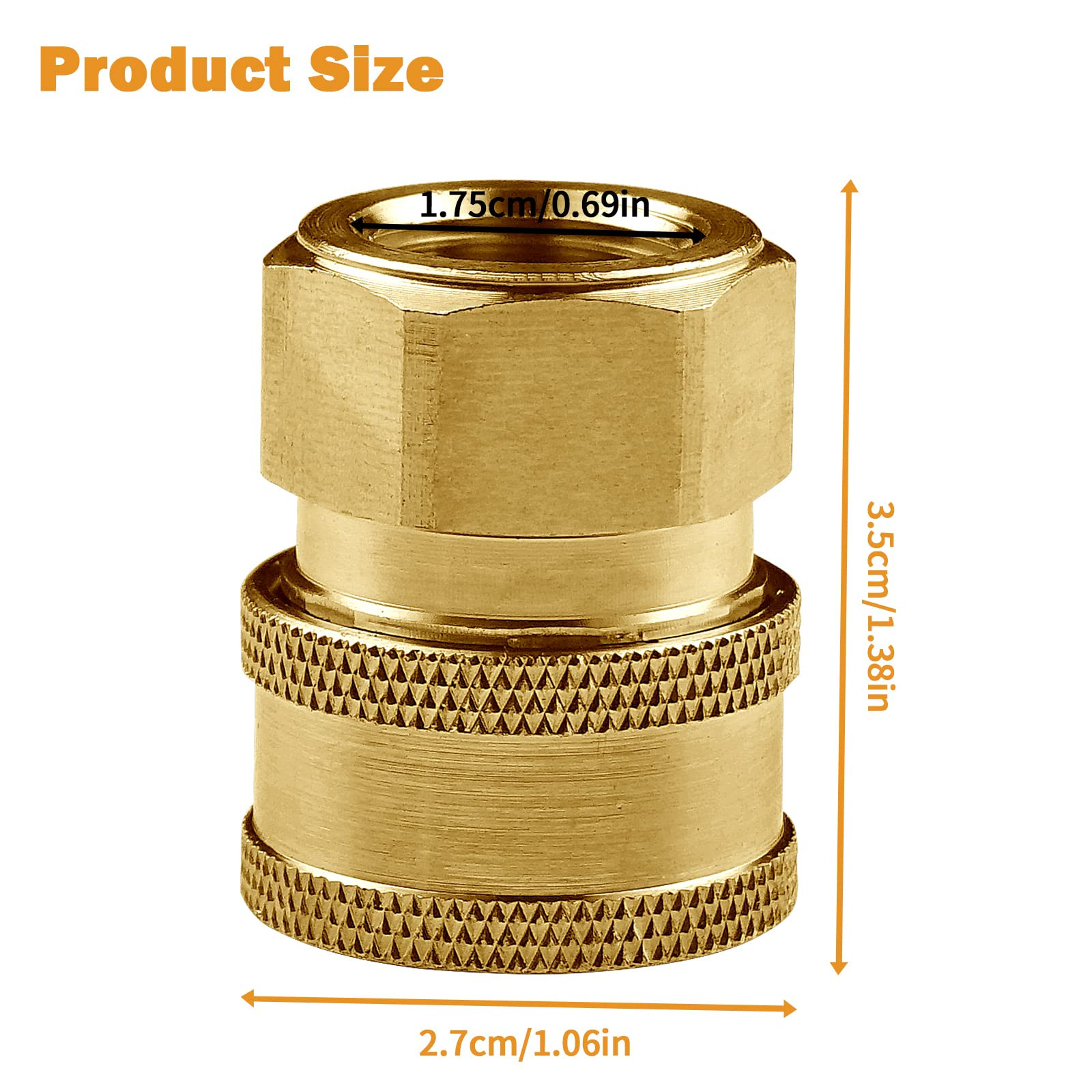 Pressure Washer Couplers Brass Fittings, 2 Pack 3/8 inch Quick Connect to Fem…
