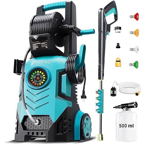 FOTING PRESSURE WASHER 5000PSI ADJ-8-LEVEL TOUCH SCREEN 34″ TALL – BLUE