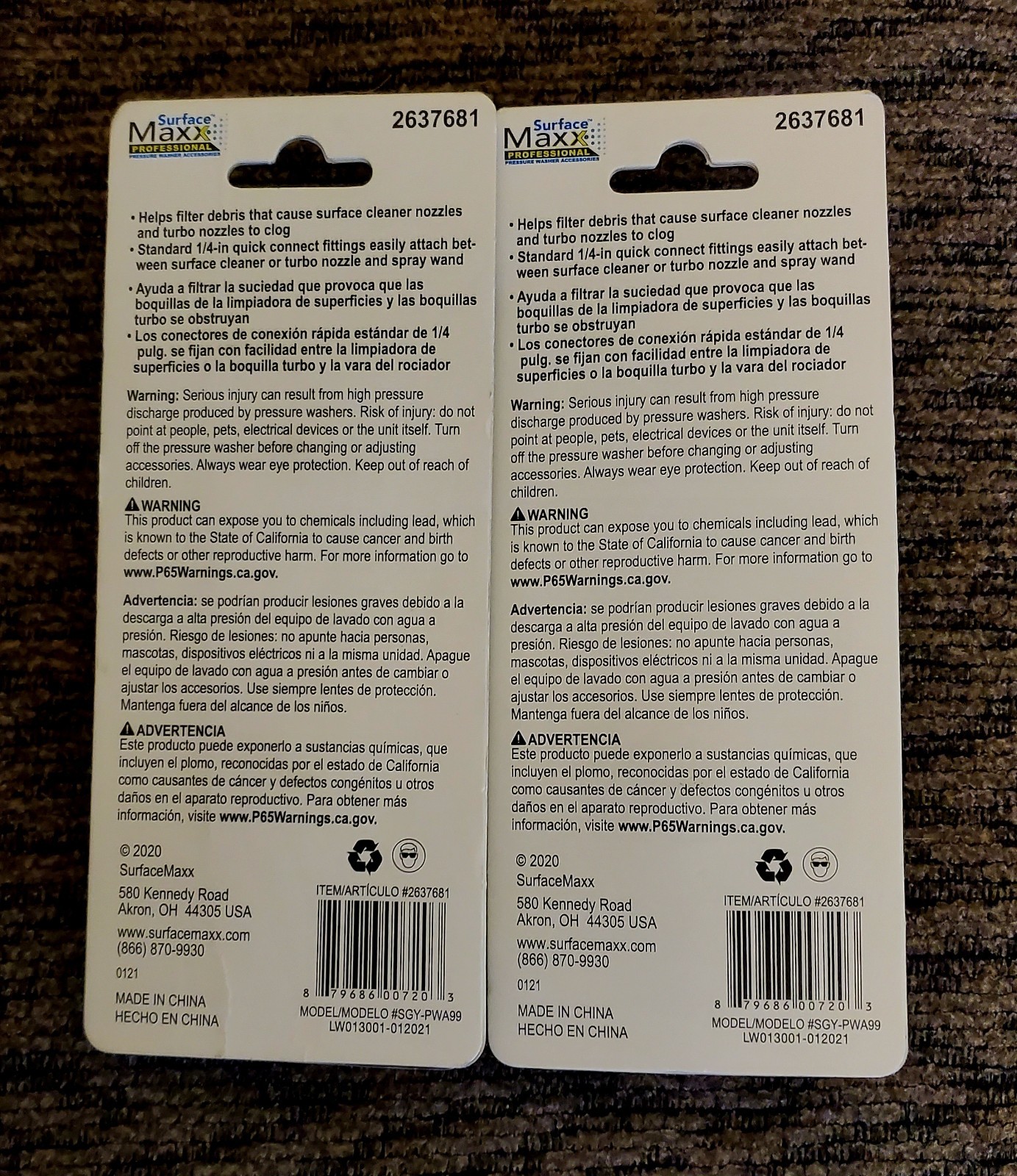 (2) Surface Maxx High Pressure Filter Attachment Professional #2637681