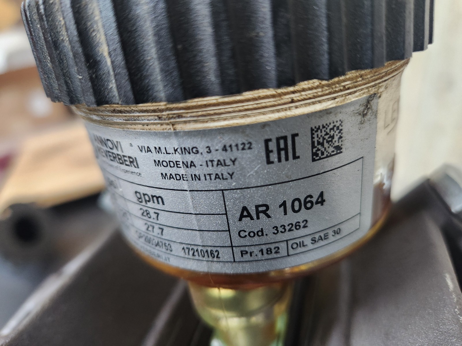 Annovi Reverberi AR1064 High Pressure Quad Diaphram Pump & AR1639 Gearbox /Hypro