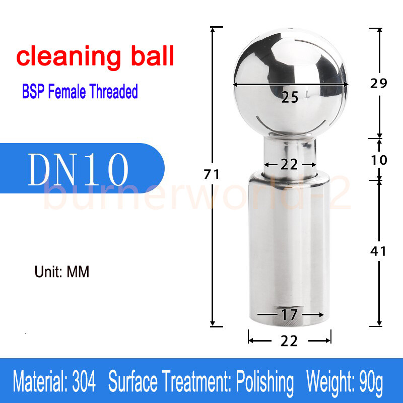 1PCS Rotary Spray Ball Cleaning Head 1/2″ 3/4″1″ 2″ Rotating Tank Washing Nozzl#