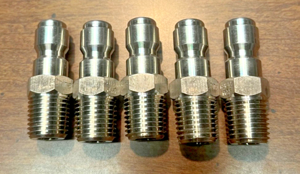 1/2″ Quick Connect Stainless Steel Pressure Washer Hose Adapt Plugs (5 Pack) NPT
