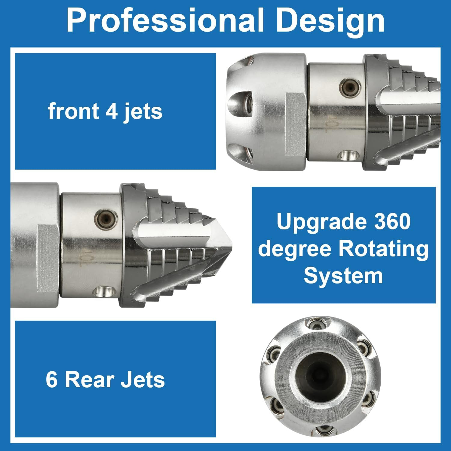 Z1UTOMORO Sewer Jetter for Pressurewasher – 3/8″ NPT Mushroom Nozzle | Compatibl