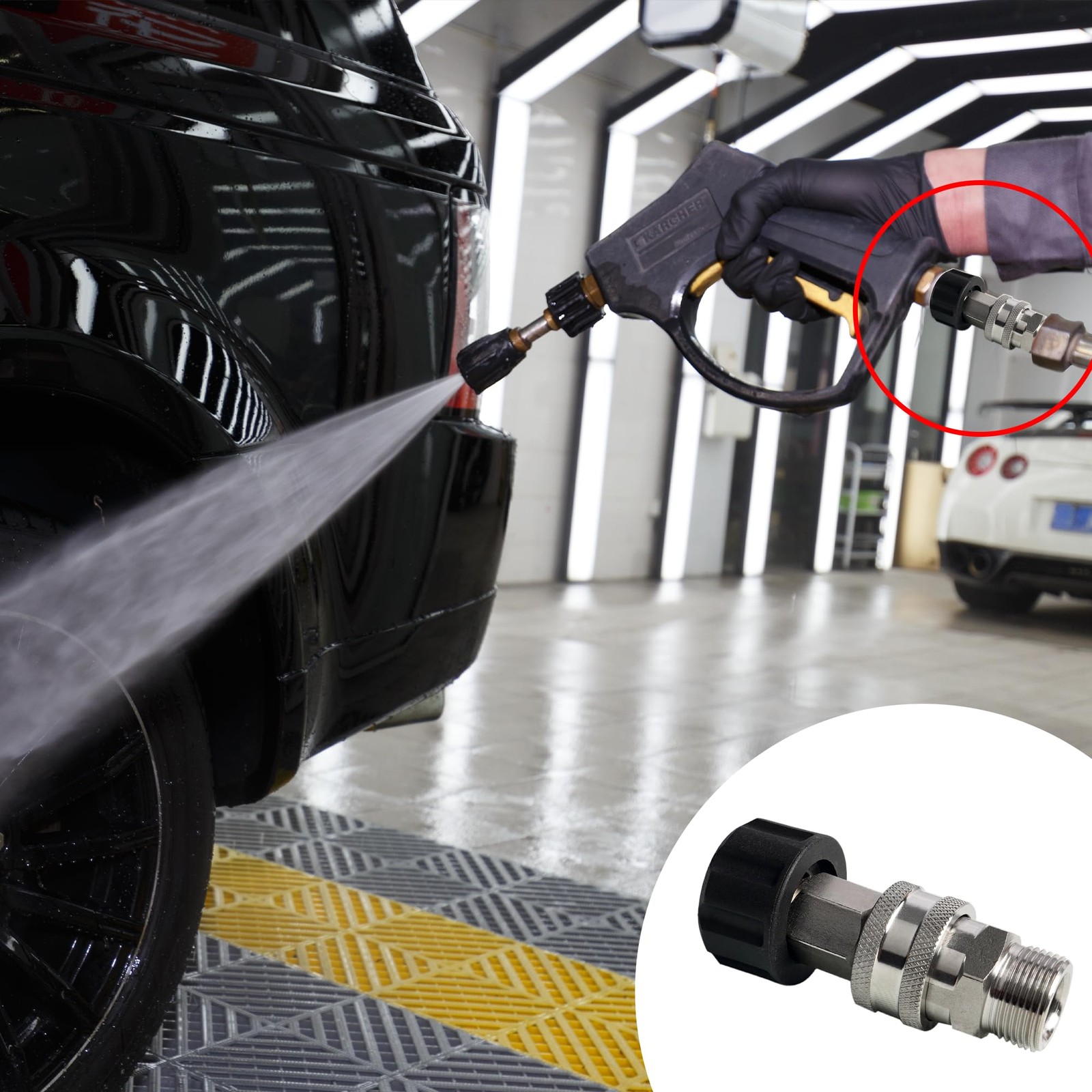 4 PCS Pressure Washer Quick Connect Kit Stainless Steel Disconnect M22