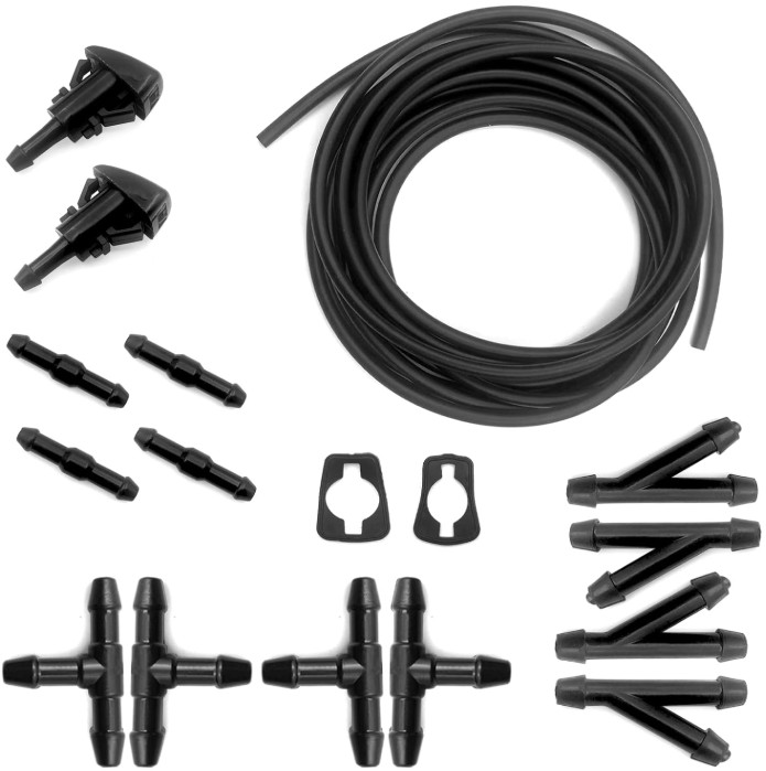 Kit de Manguera Para Lavaparabrisas Manguera de 5 M 12 Conectores 2 Boquillas