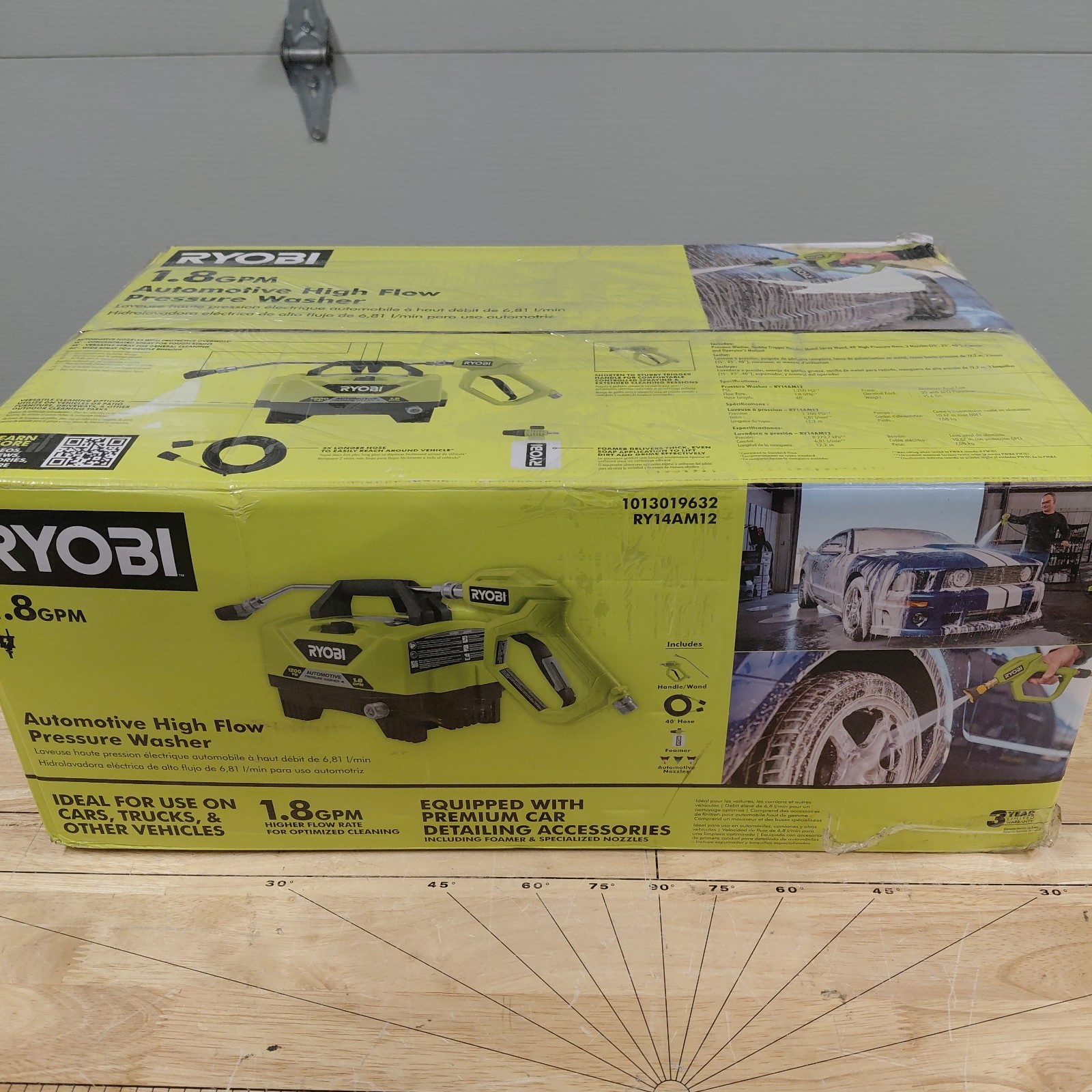 RYOBI RY14AM12 1.8 GPM Automotive High Flow Pressure Washer Kit 1200 PSI