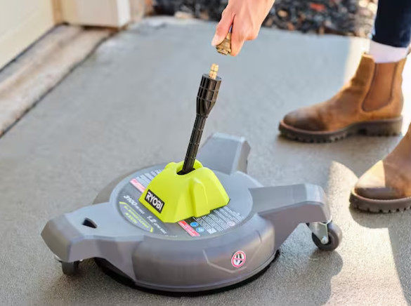 RYOBI 12 in. 3100 PSI Electric Pressure Washer Surface Cleaner with Caster