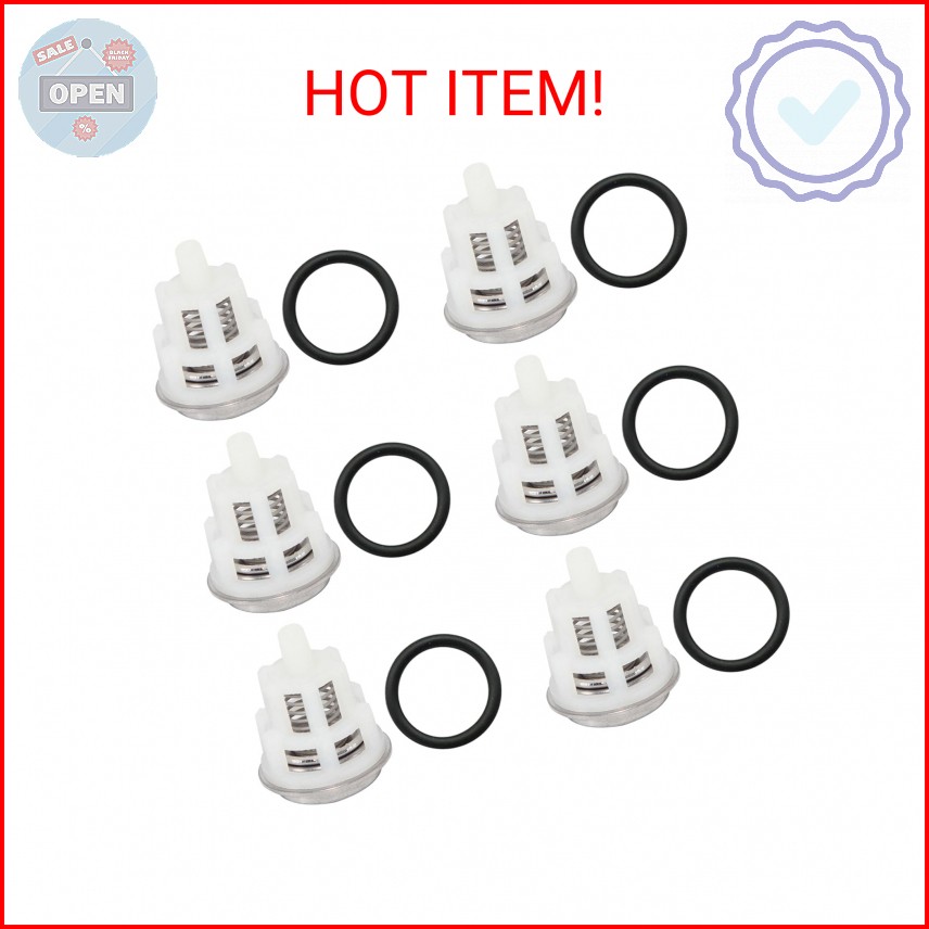 6-Pack Pressure Washer Pumps Check Valves with O-Rings Replacement for EZ, TC, T