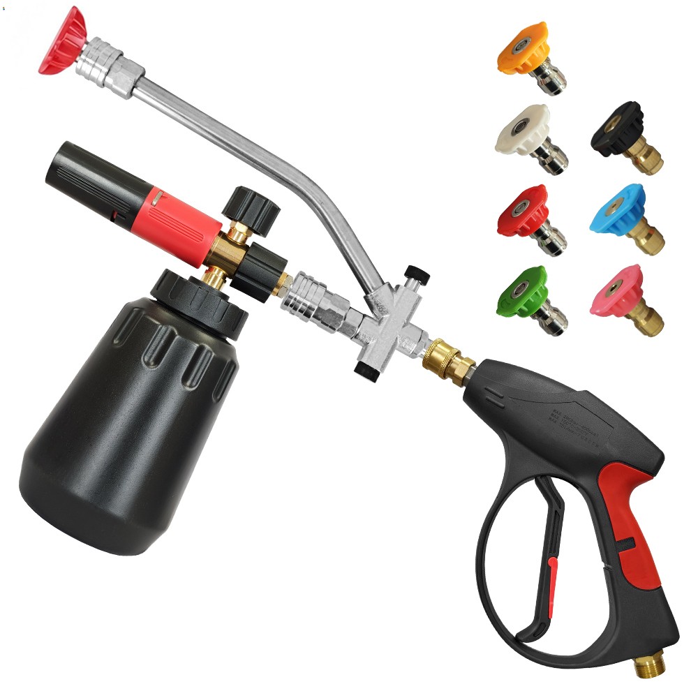 1/4”Pressure Washer Gun Car Wash Soap Lance Cannon Spray Jet Bottle Snow Foam US