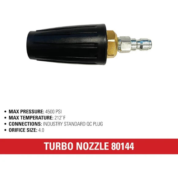 80144 Turbo Pressure Washer Nozzle 1/4″ Quick Connect – Up to 4500 PSI
