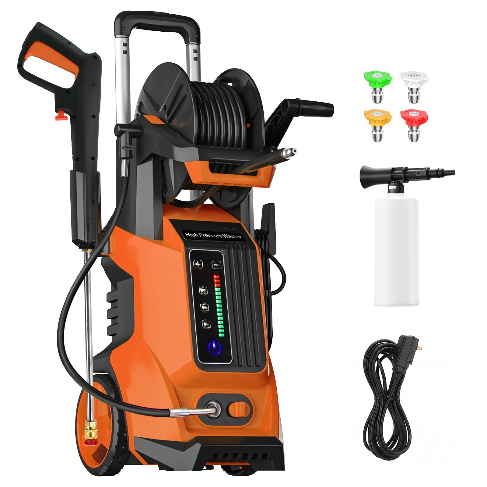 5200PSI 2.85GPM Electric Pressure Washer, 15 Level Adjustable Touch Screen