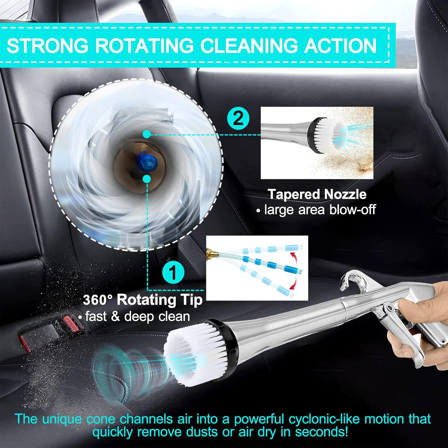 Car Cleaning Gun High Pressure Car Cleaning Tool Air Blow Gun Car Detailing Kit