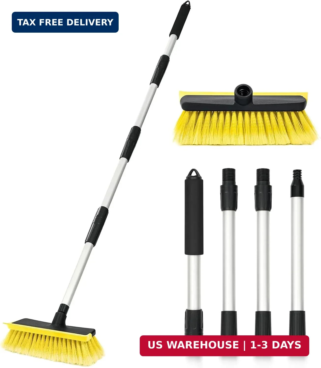 Ordenado 56″ Car Wash Brush with Long Handle – Car Cleaning Brush with Soft Bris