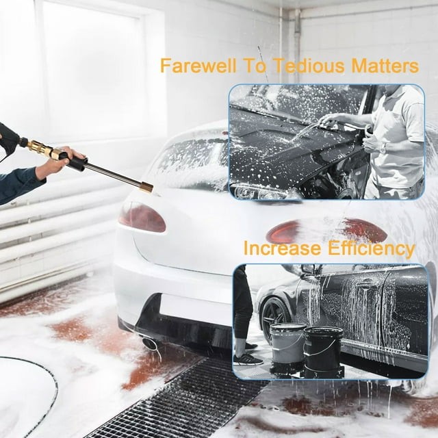 Electric Cordless High Pressure Washer Portable Power Cleaner Kit With 2 Nozzle