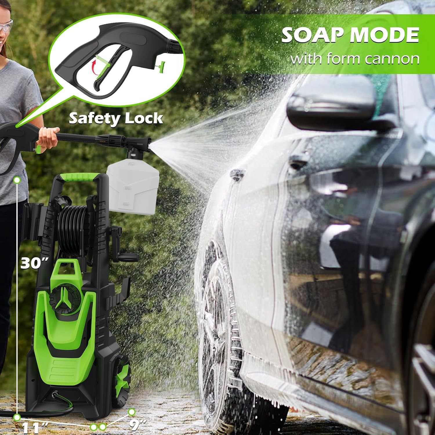 Electric Pressure Washer, Power Washer Foam Cannon, Foam Cannon 4 Quick Conne