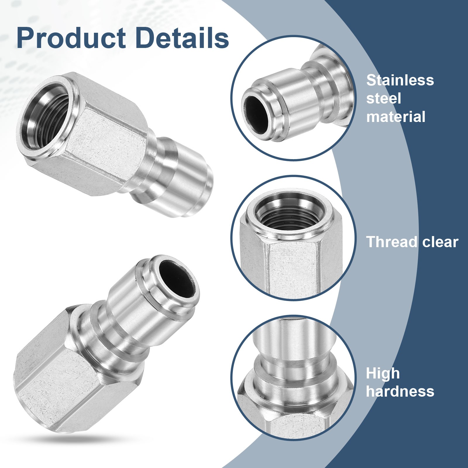 2Pcs Pressure Washer Adapter 3/8″ Male Quick Plug to G1/4″ Female Fittings