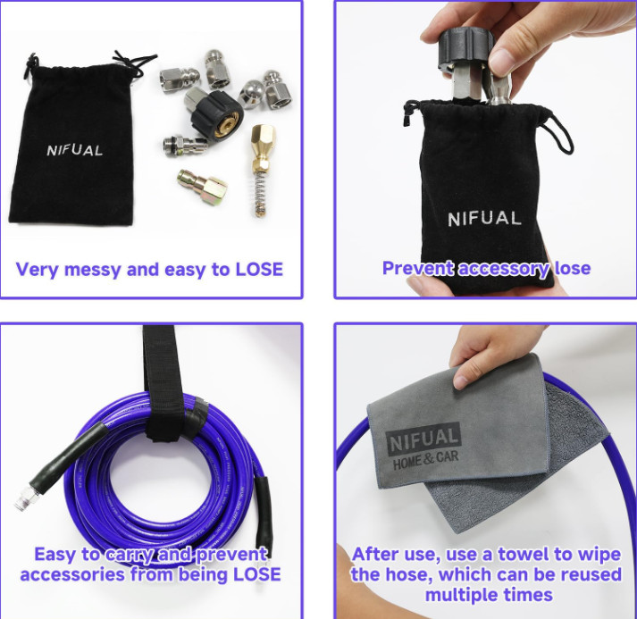 Kit Limpieza Tuberías 100FT 5800PSI para Hidrolavadora con Boquillas y Manguera.