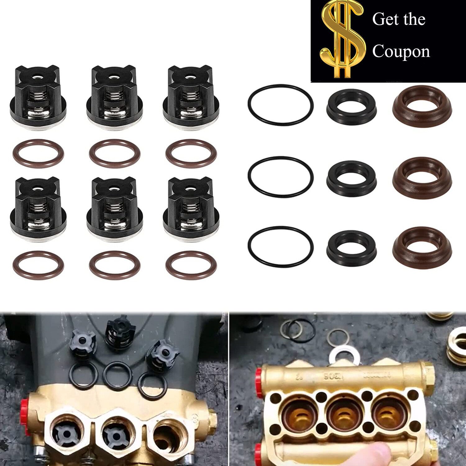 AR1828 Check Valve Kit + AR1857 Pressure Washer Packing Kit for Annovi Reverberi