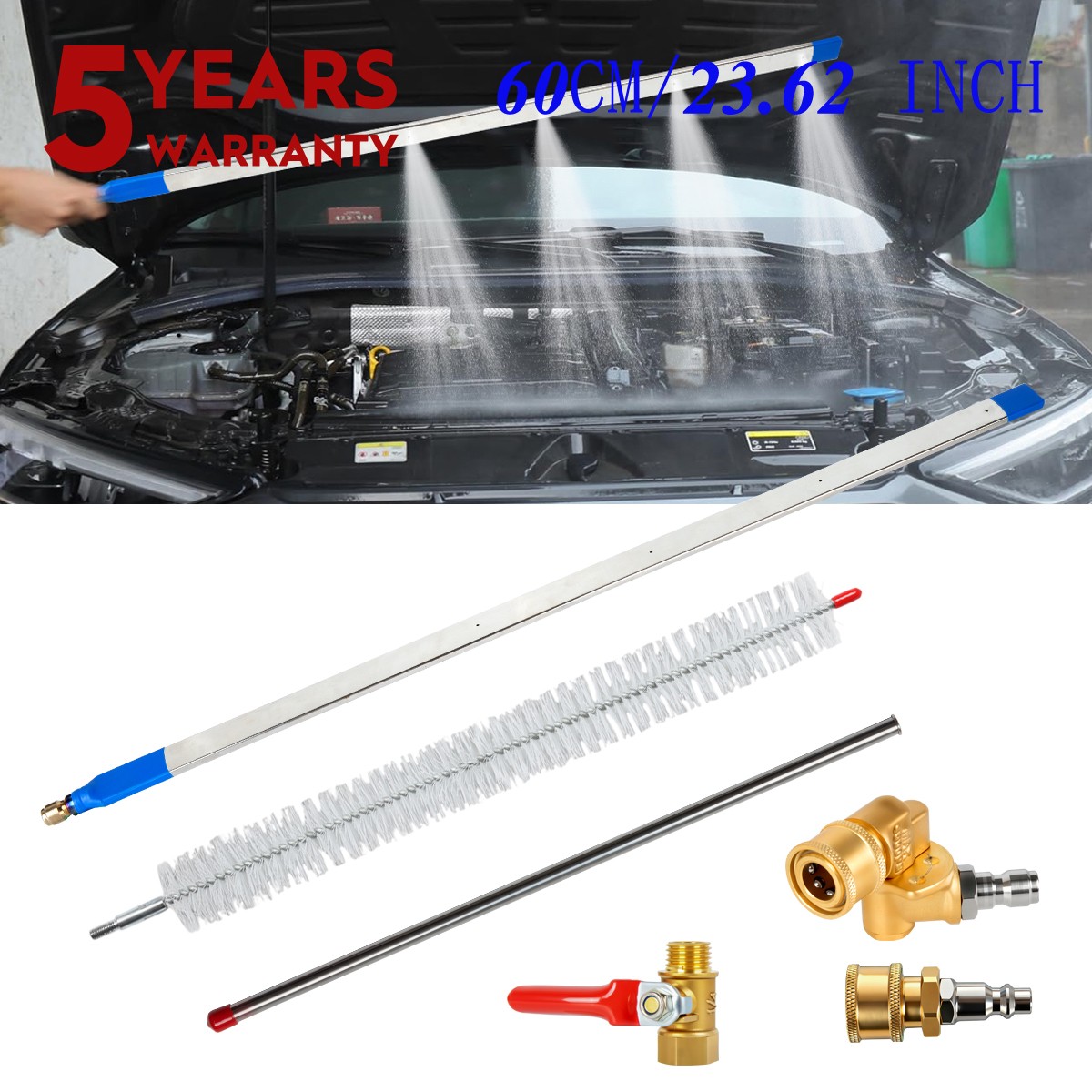 Car Radiator Cleaning Wand for Pressure Washer 23.62″ Radiator Flush and Cleaner