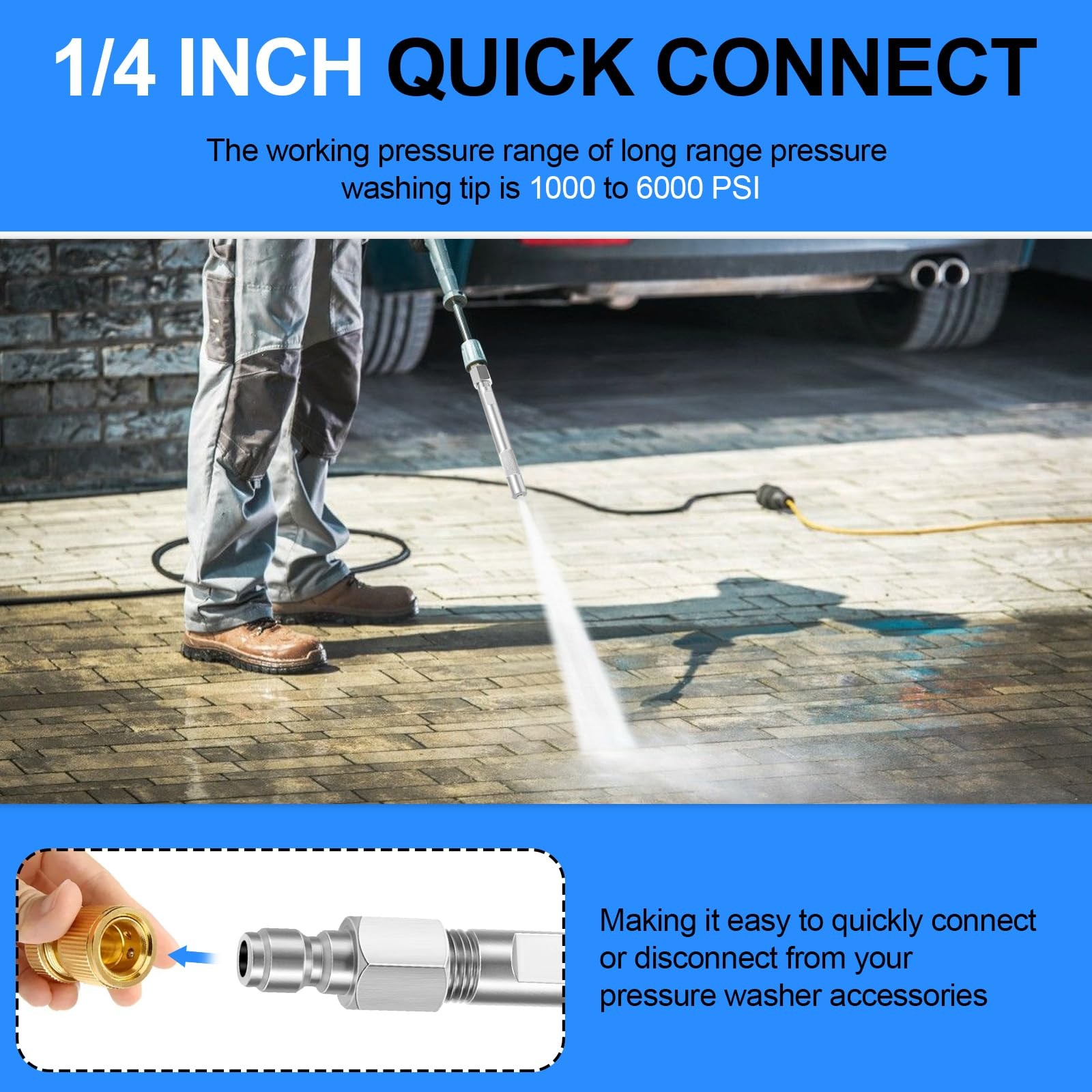 Long Range Pressure Washer Nozzle Tip with Ladder Saver for 1000 to 6000 Psi …