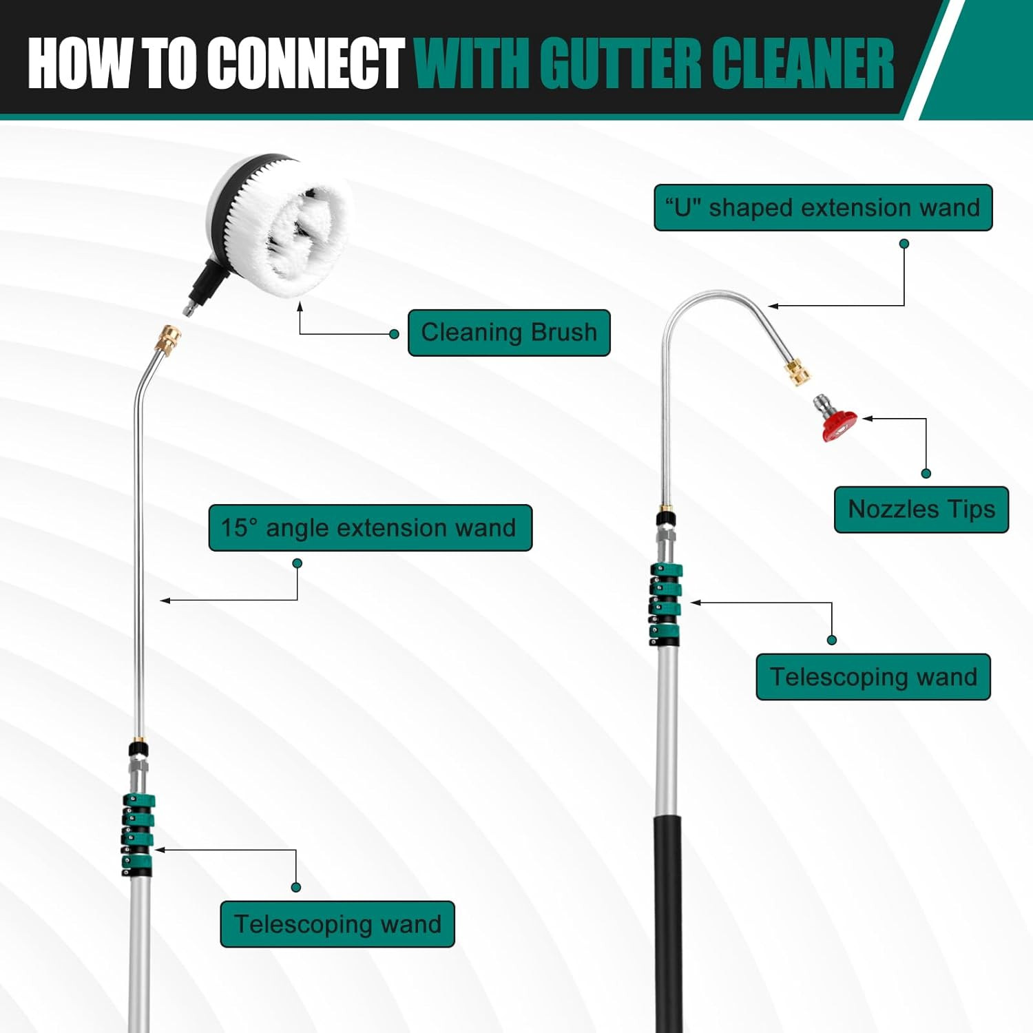 24FT Telescoping Pressure Washer Extension Wand, 4000PSI High Reach Power Washer