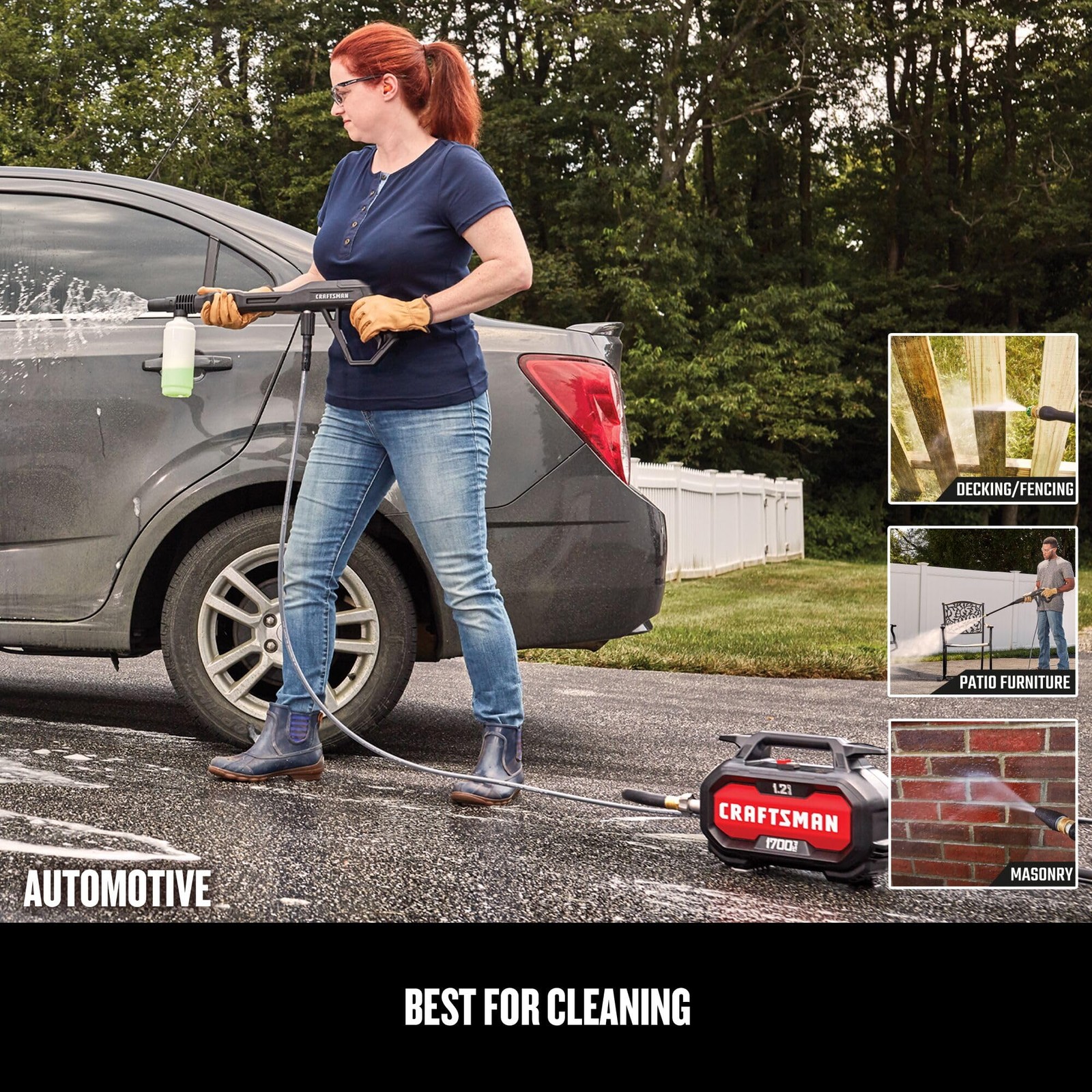 CRAFTSMAN Electric Pressure Washer Cold Water Lightweight Corded Power Washer