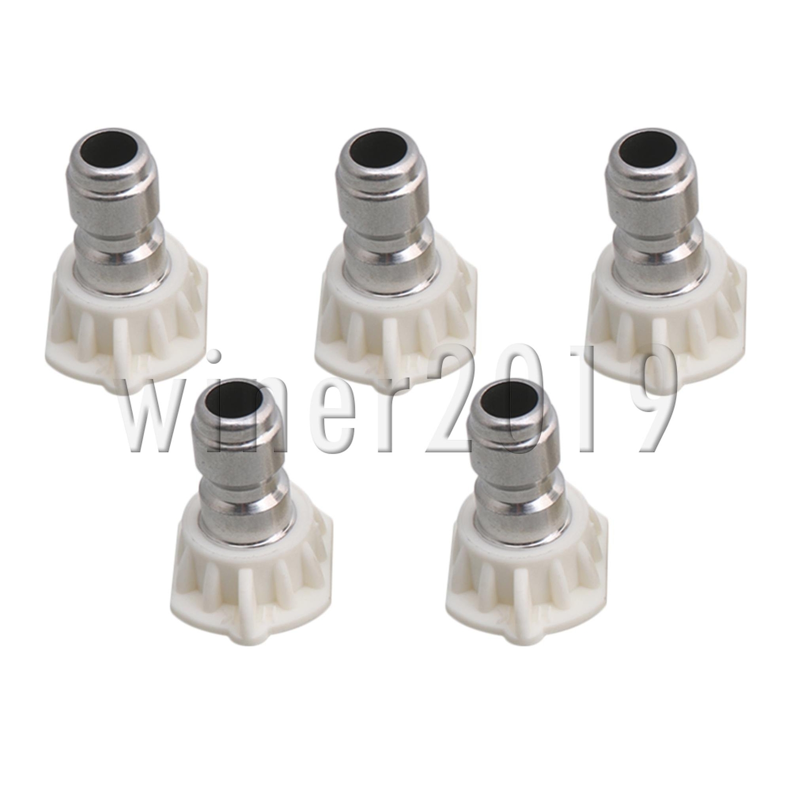 White Stainless Steel Plastic 40 Degree Pressure Washer Spray Nozzles Tips Set