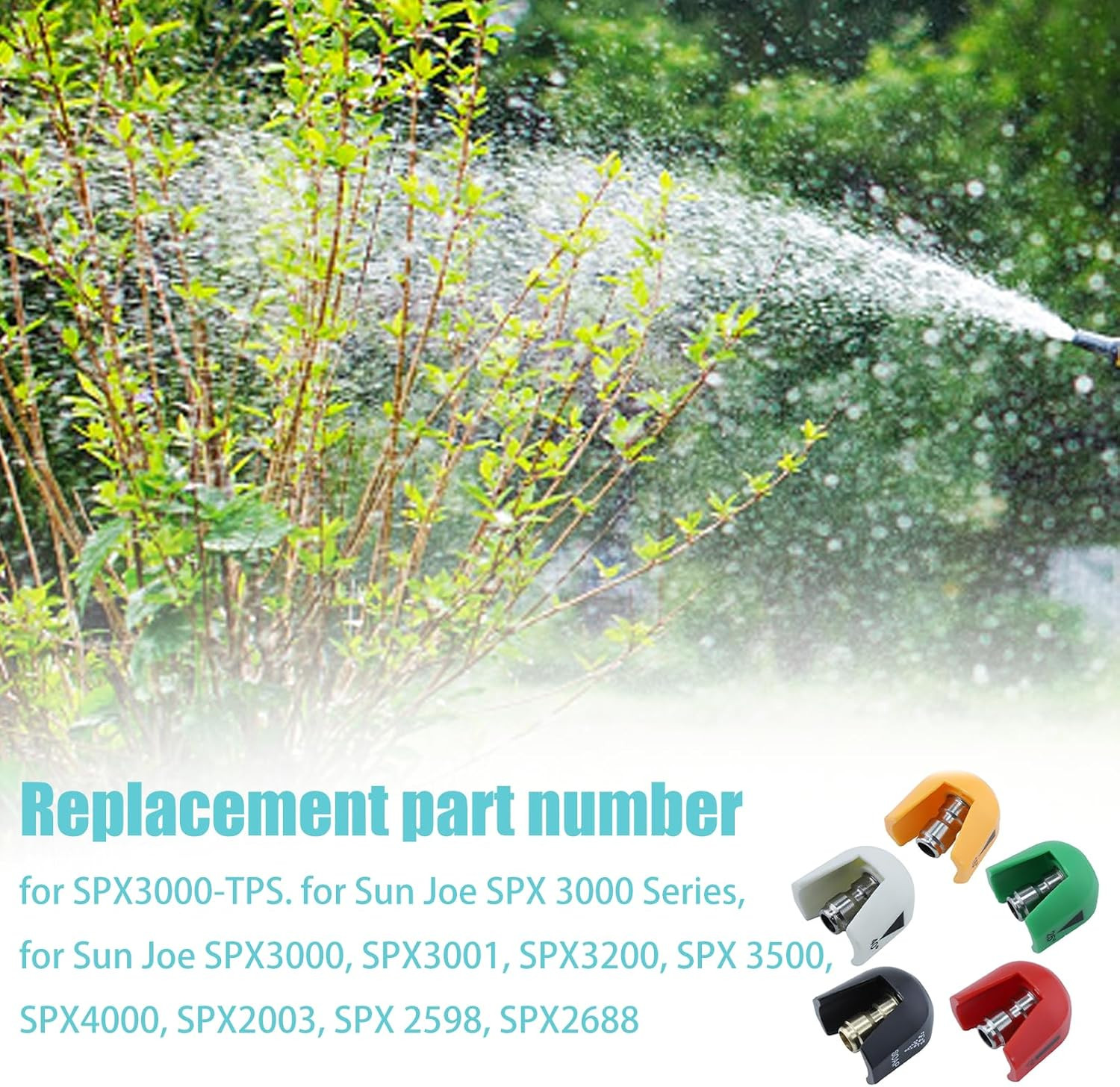 Quick Connect Spray Tips for Sun Joe SPX 3000 Series Pressure Washer Nozzle Set