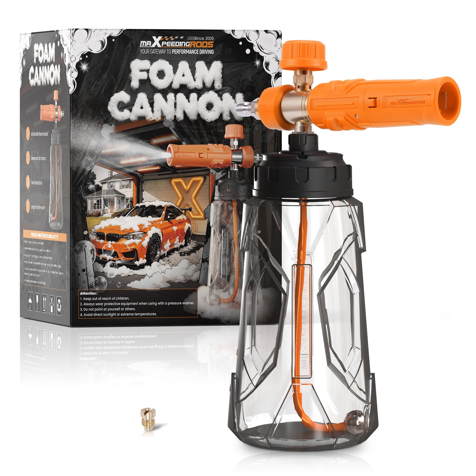 1L Car Wash Foam Cannon Pressure Washer Lance Thick Snow Foam 1/4″ QC