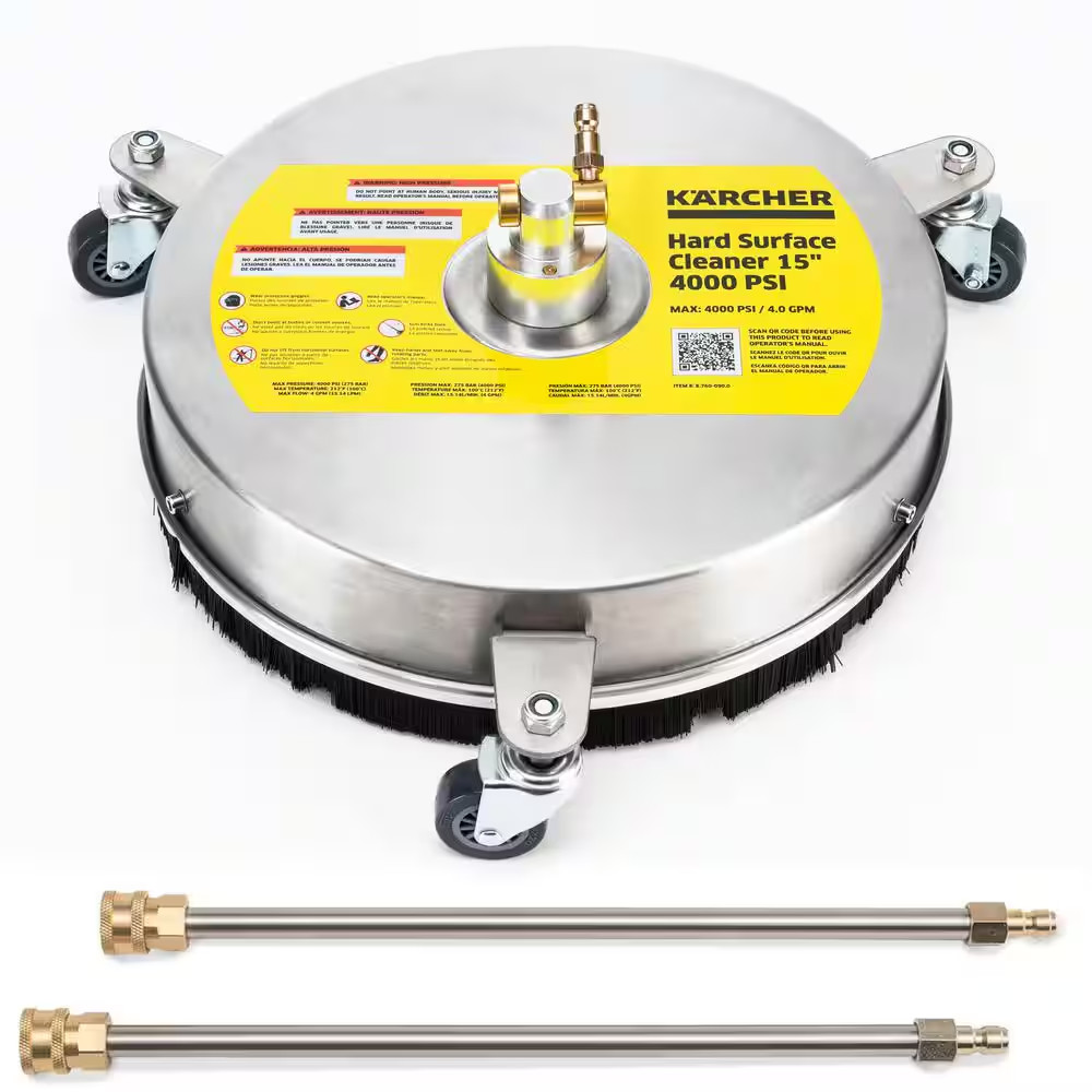 15 In. Metal Surface Cleaner, 4000 PSI Max, Pressure Washer Surface Cleaner with