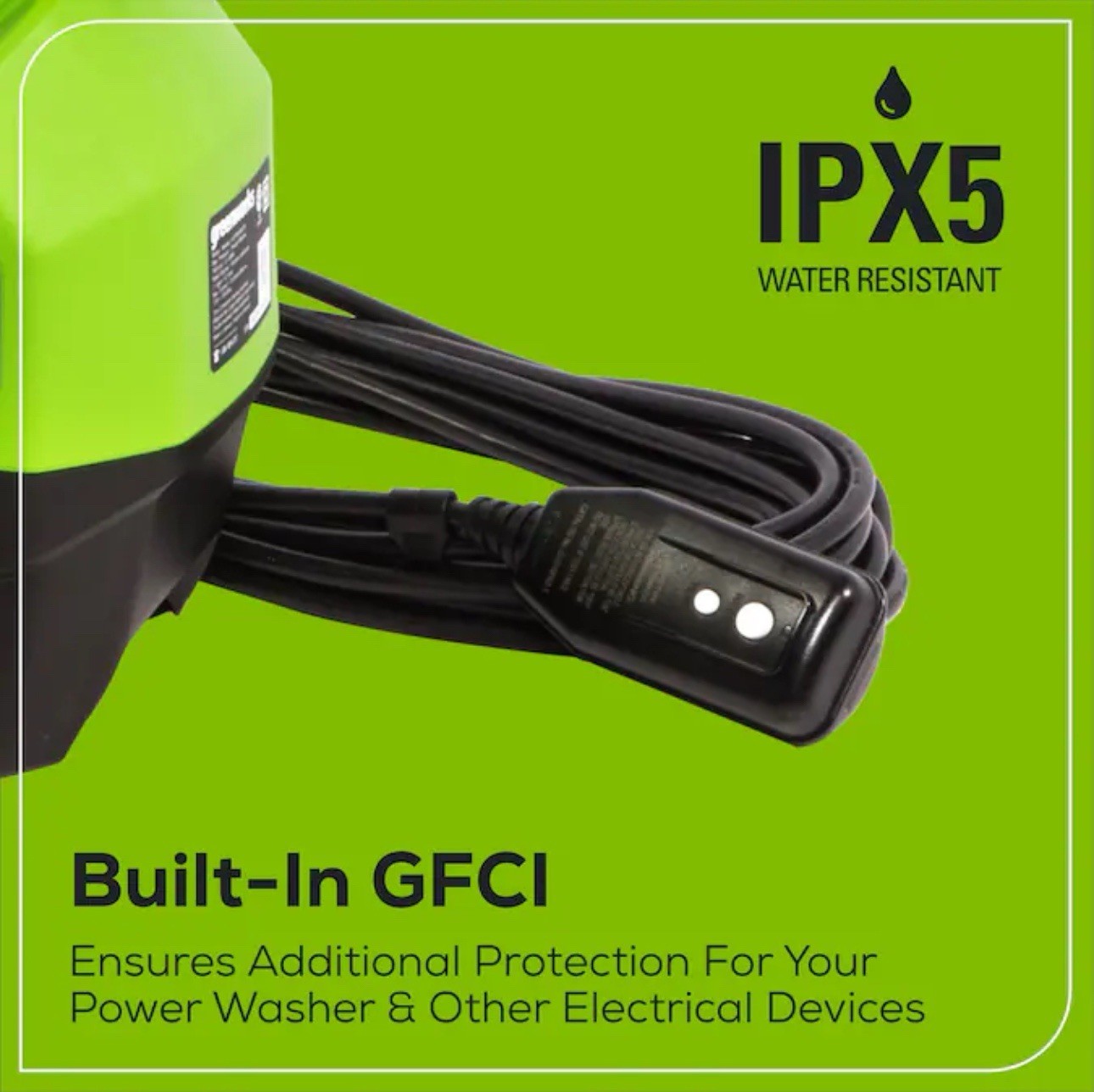 Greenworks 1800 PSI 1.2-GPM Cold Water Electric Pressure Washer and 2 Spray Tips