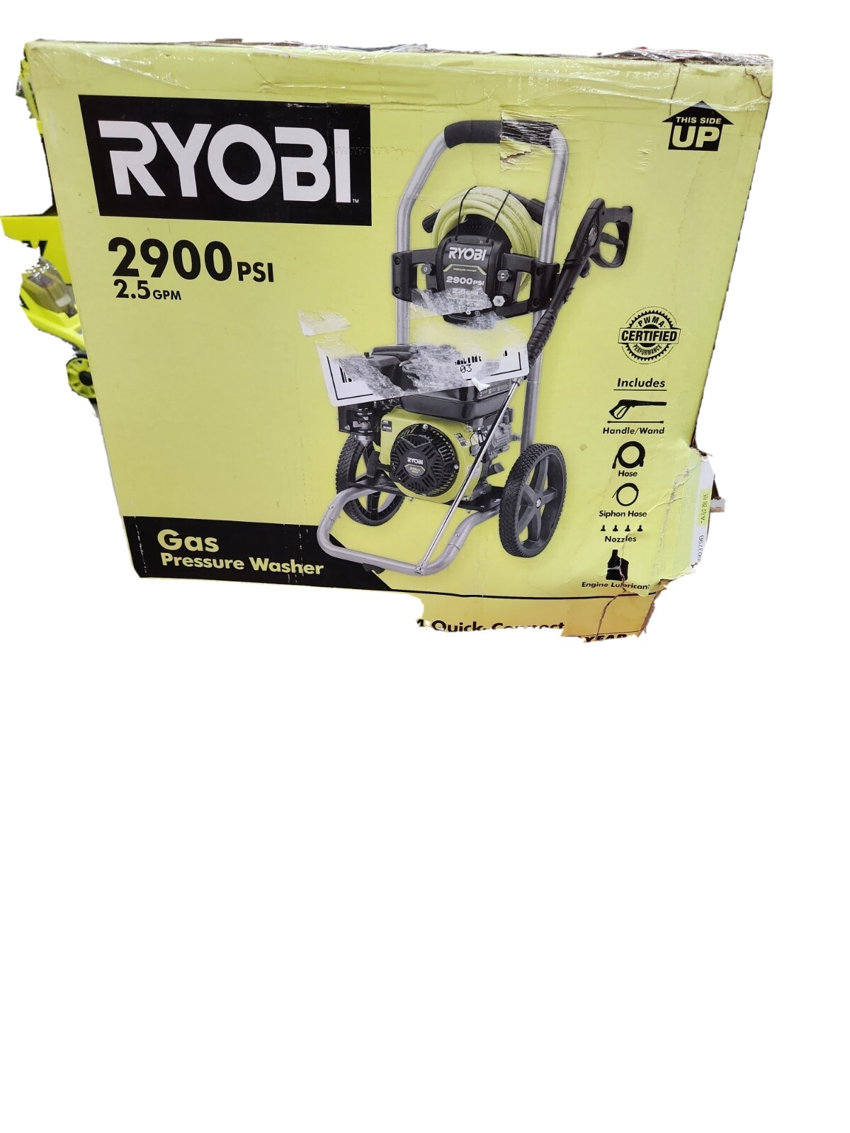 Ryobi RY802925VNM 2,900 PSI 2.5 GPM Cold Water Gas Pressure Washer