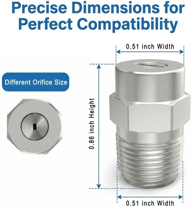 2pcs 25° Pressure Washer Nozzle Tips 2.0 Orifice 1/4″ NPT 4000 PSI