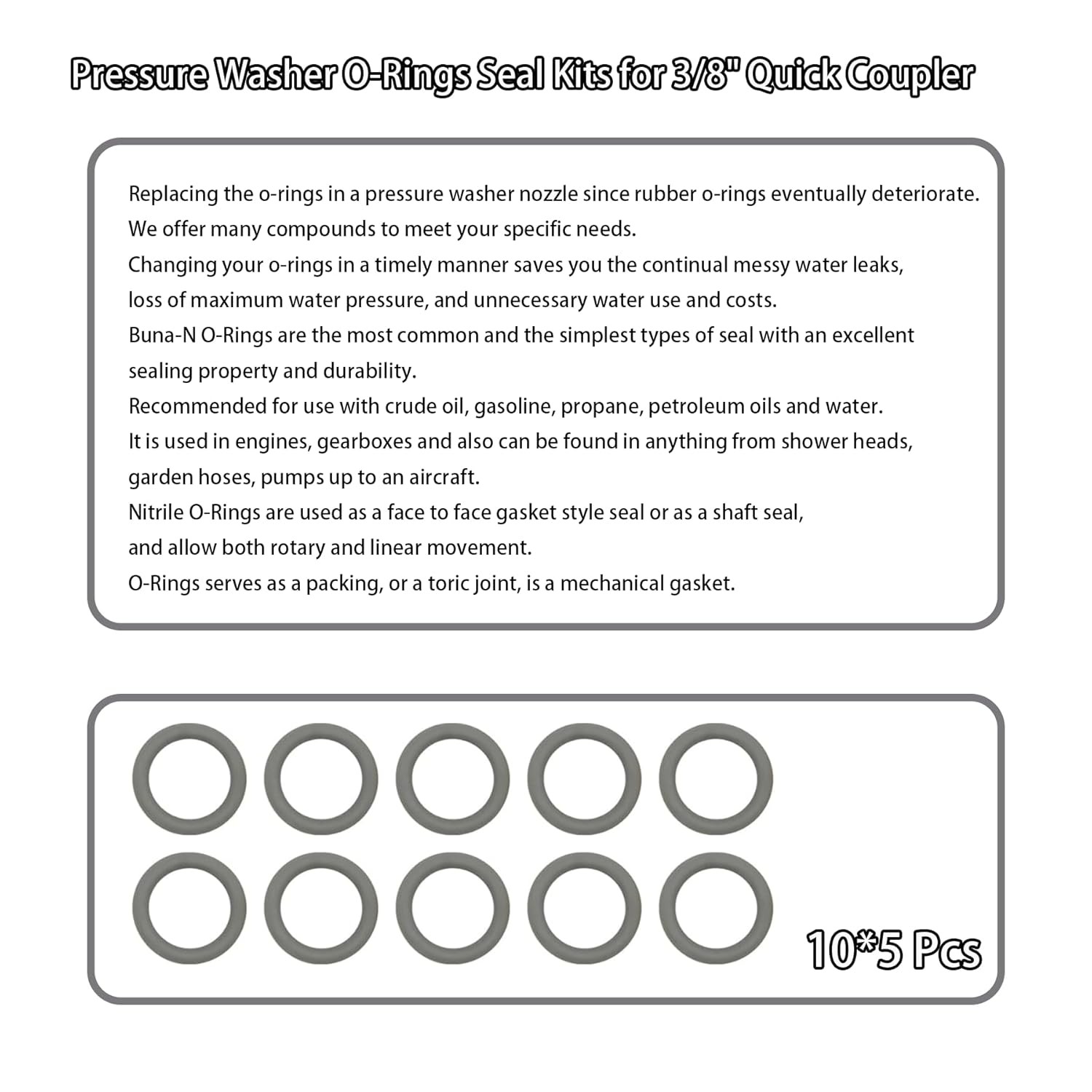 O-Ring for Pressure Washer 1/4″ 3/8” Pressure Washer Quick Coulper QD Colored O