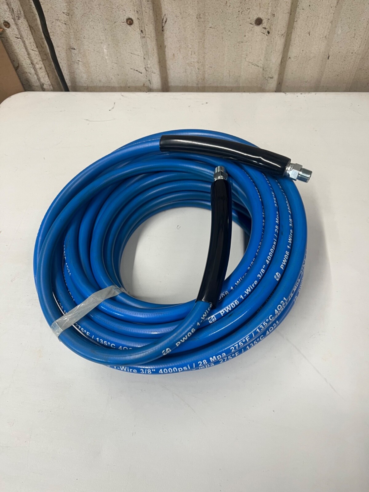 Smooth Skin Non Marking Pressure Washer Hose 50ft 1-Wire 4000psi 3/8″ x 3/8″ MPT