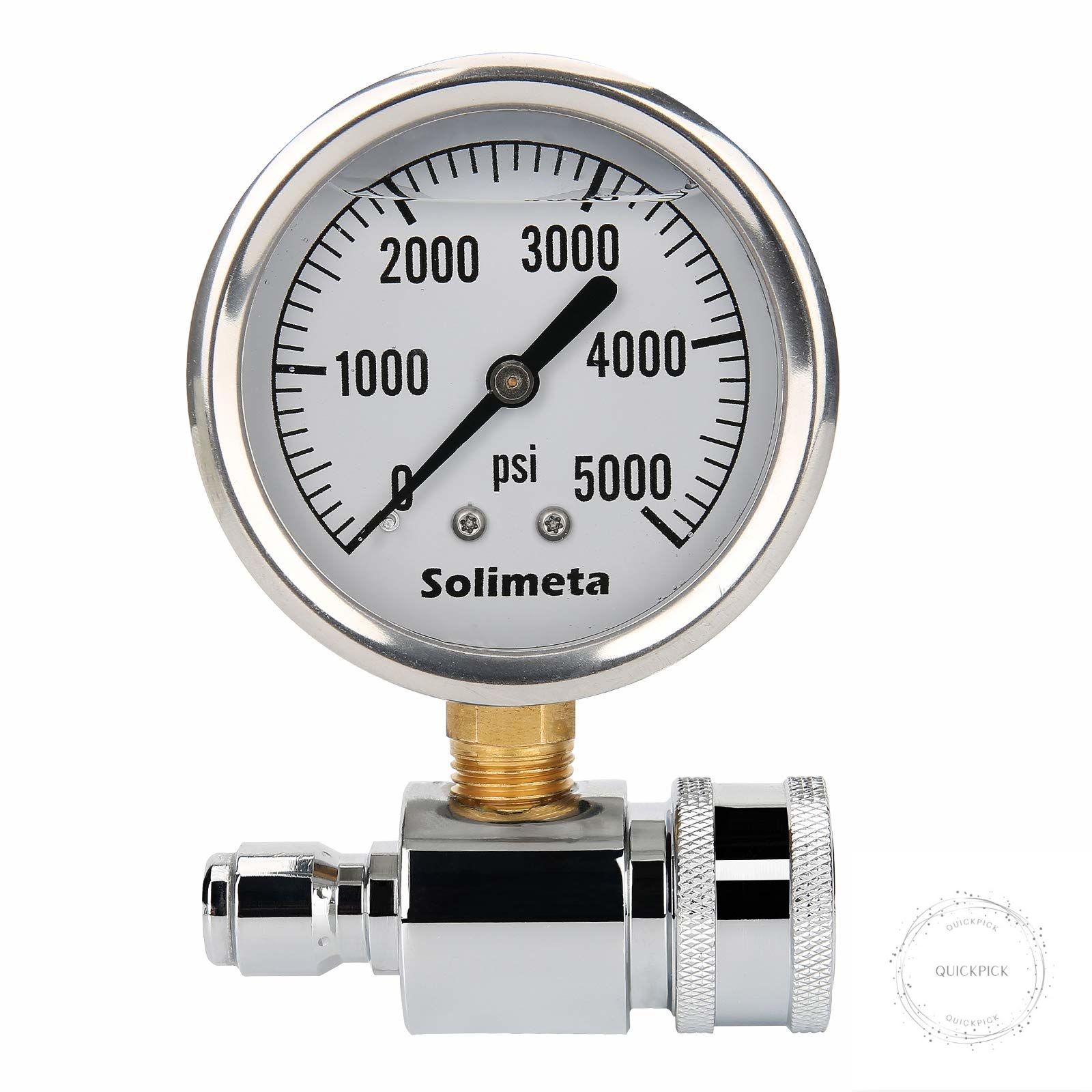 2-1/2″ Pressure Washer Pressure Gauge Kit, 3/8 Inch Quick Connect, 5000 psi Pres