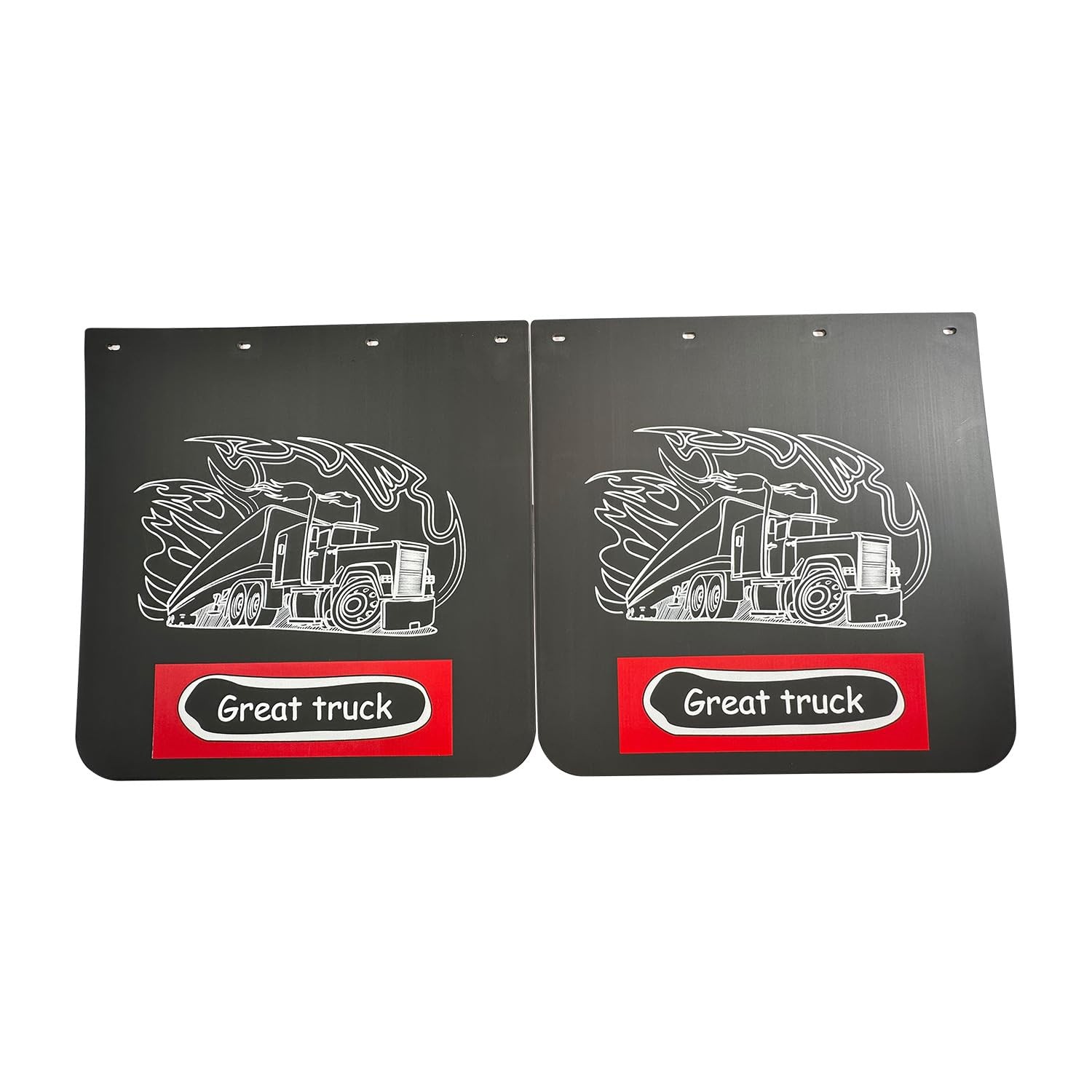 2PCS 24×24 Black Heavy Duty Polymer Mud Flaps Universal Semi Truck Trailer 1/5in