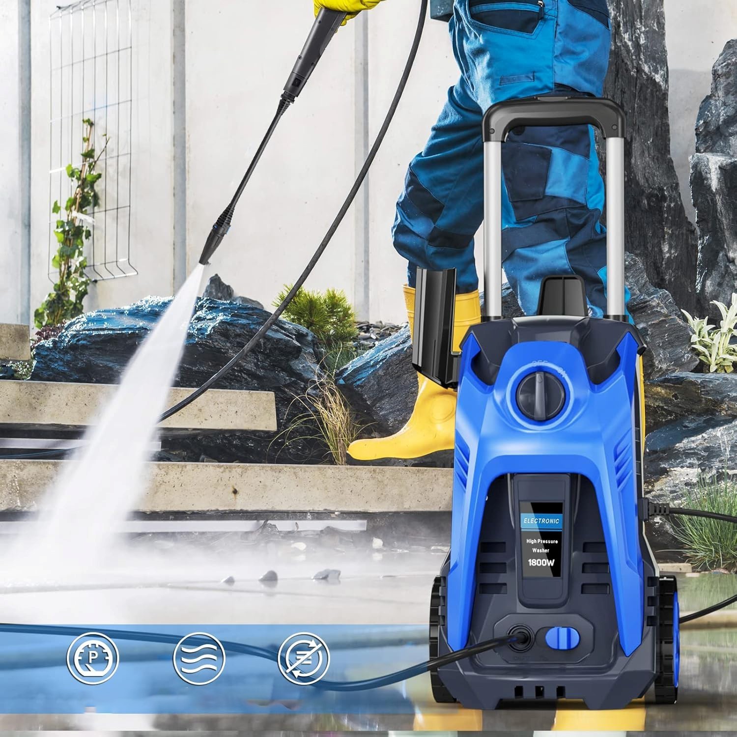 Pressure Washer 4200PSI 2.0GPM, Powerful Cleaning, 4 Nozzle Tips, for Car