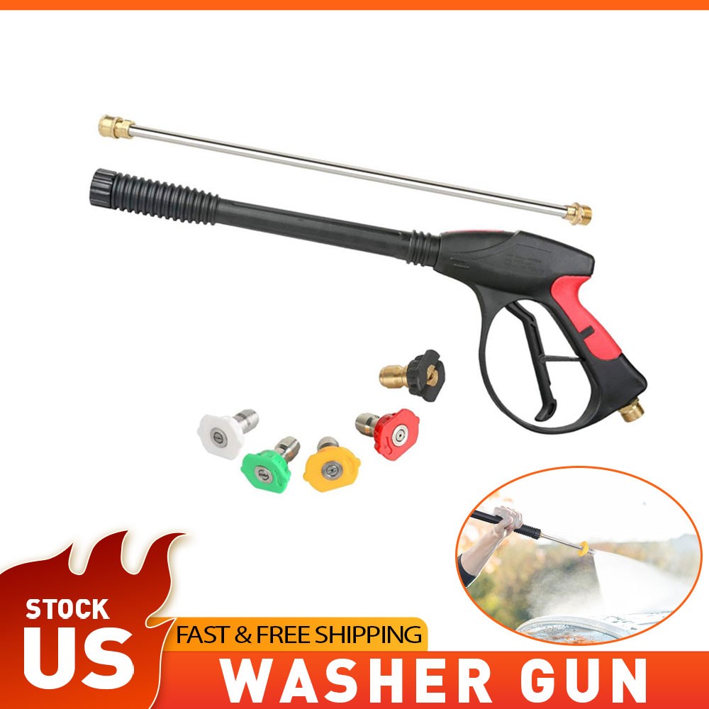 Industrial Grade Washer Gun 4000 PSI 19″ Lance 5 Nozzles Compatible with Simpson
