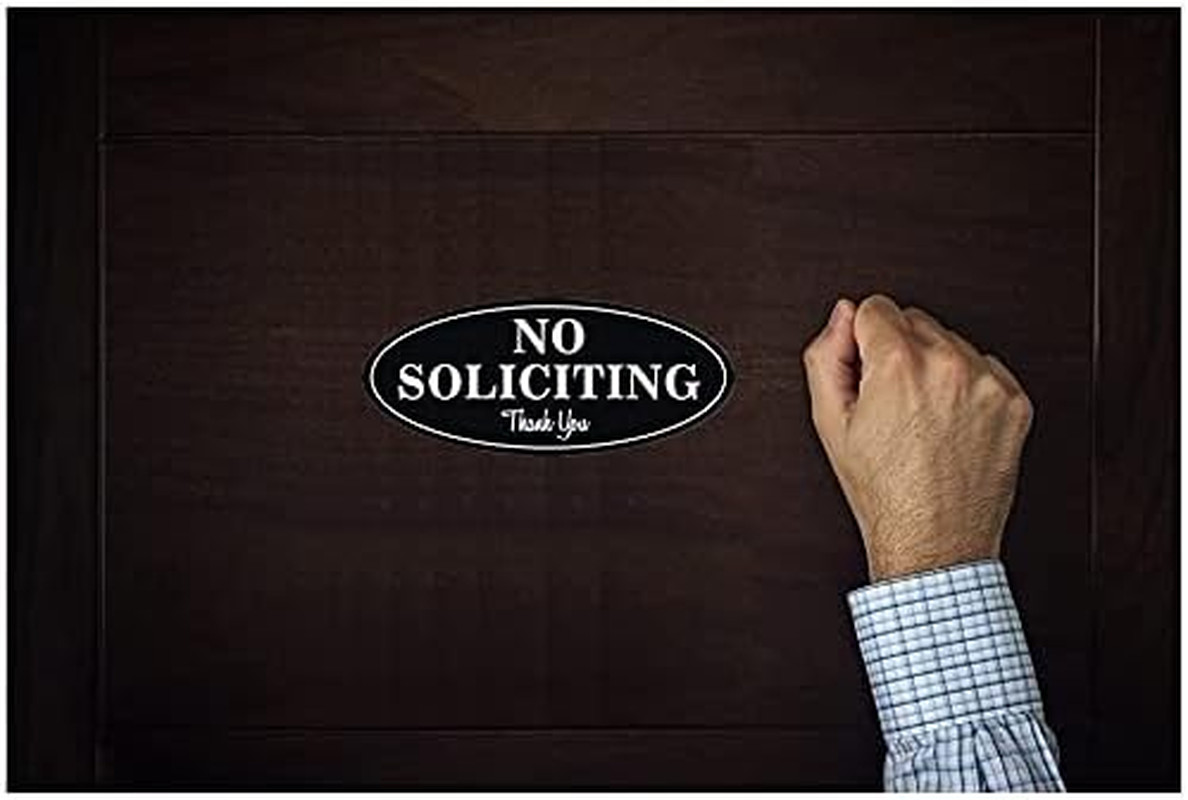 No Soliciting Sign for House No Soliciting Thank You Sign for Home 2.8″ x 7″