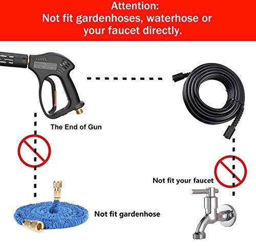 Short High Pressure Washer Gun 5000 PSI M22 Fitting 5 Nozzle Tips Hot Cold